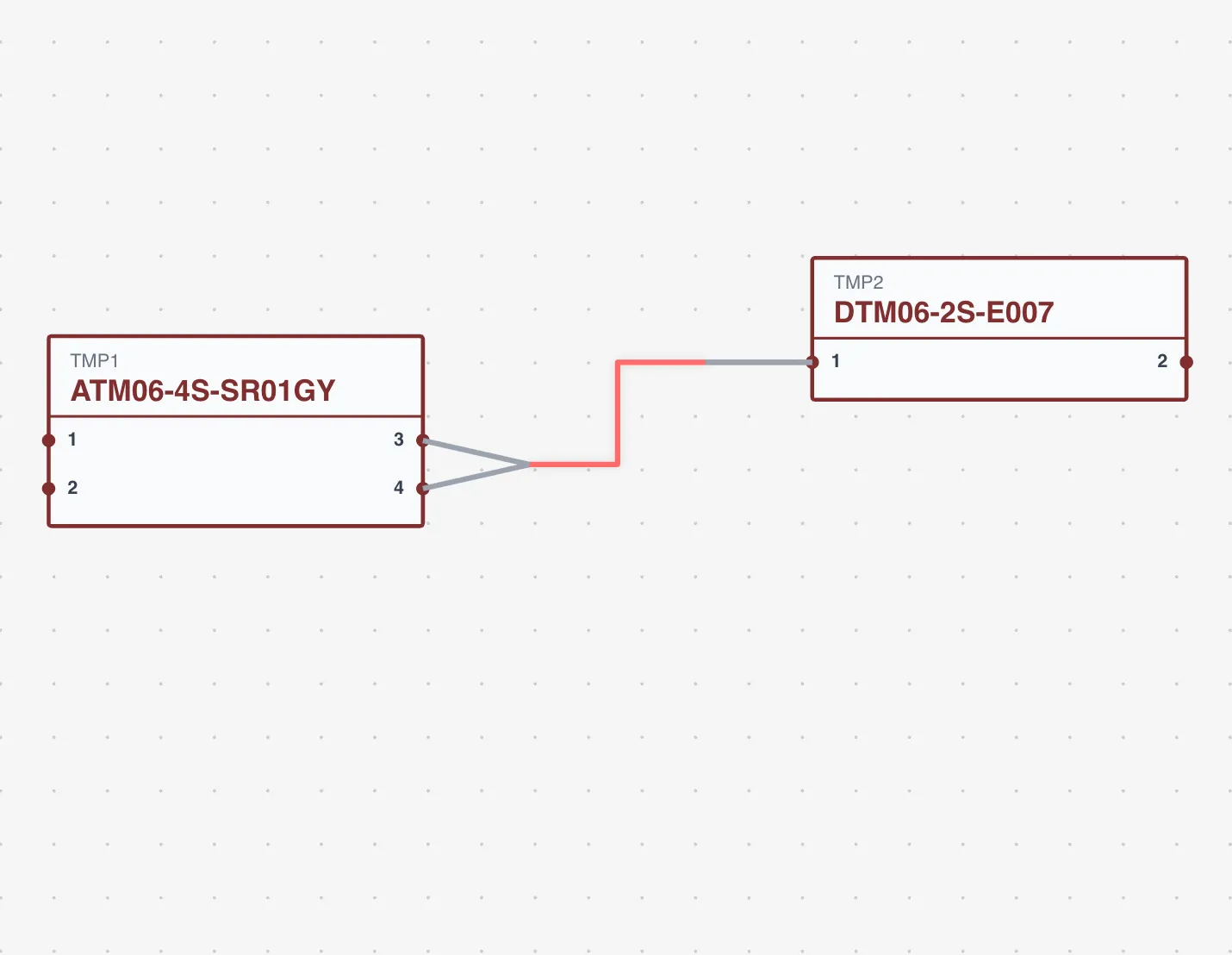 Three wires grouped as a twisted pair, shown with a shared color indicator