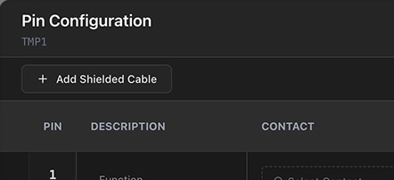 The Add Shielded Cable button in the Pin Configuration toolbar