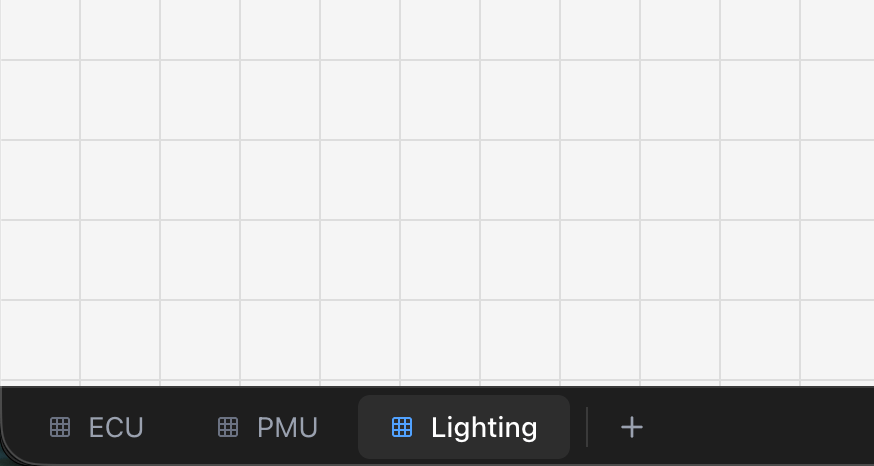 The sheet bar showing several sheet tabs with the active one highlighted